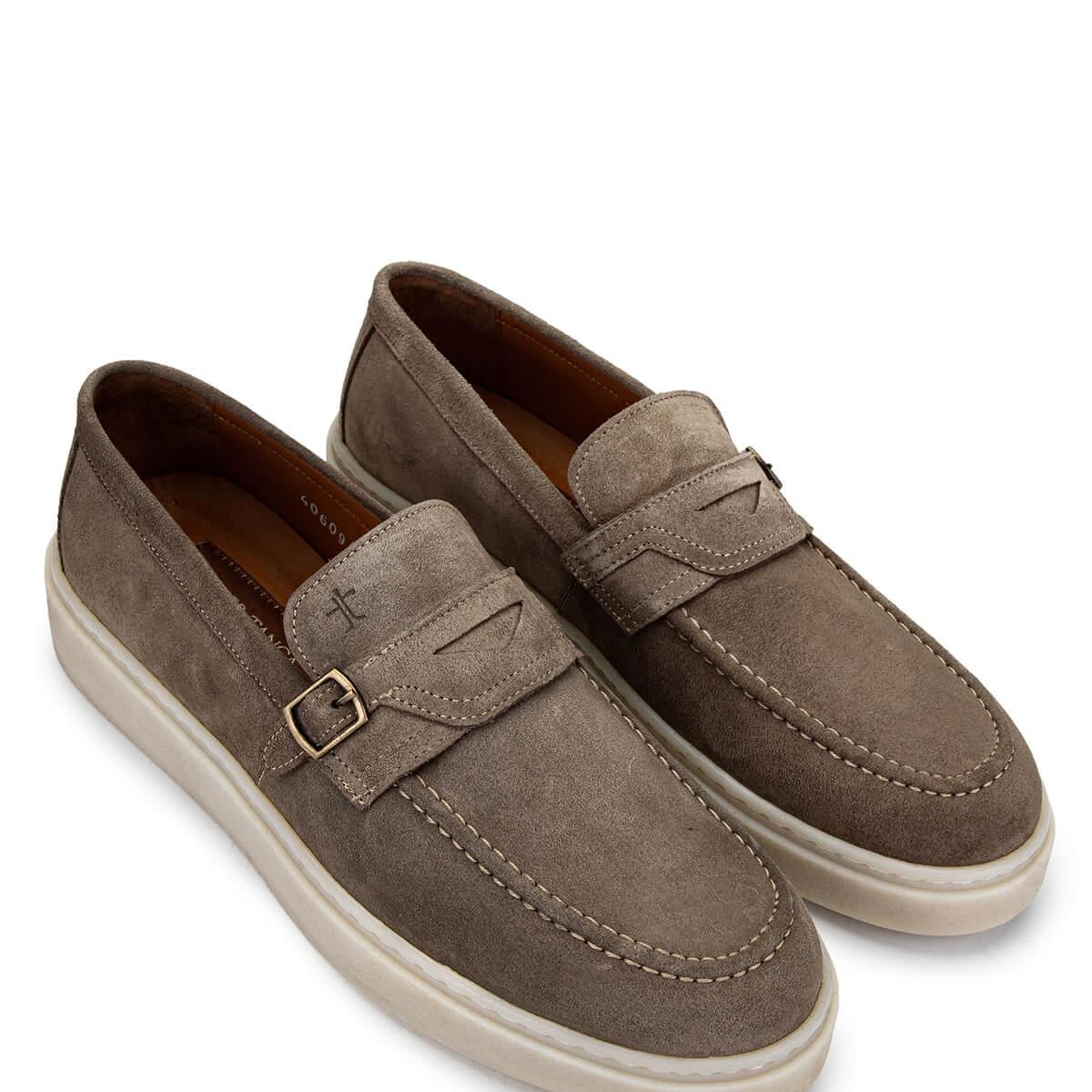 Tamer Tanca Erkek Hakiki Deri Bej Süet Loafer Ayakkabı