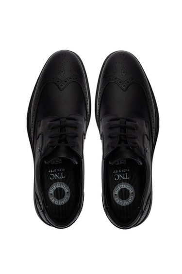  Tamer Tanca Erkek Hakiki Deri Siyah Klasik Ayakkabı