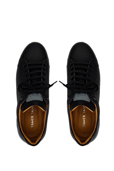  Tamer Tanca Erkek Hakiki Deri Siyah Sneakers & Spor Ayakkabı