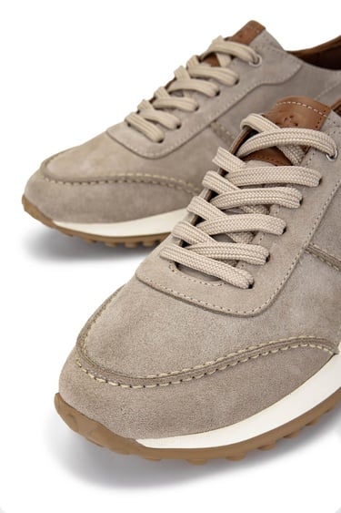  Tamer Tanca Erkek Hakiki Deri Bej Süet Sneakers & Spor Ayakkabı