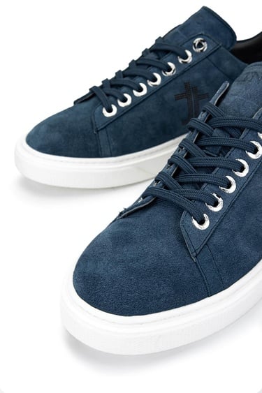  Tamer Tanca Erkek Hakiki Deri Mavi Sneakers & Spor Ayakkabı