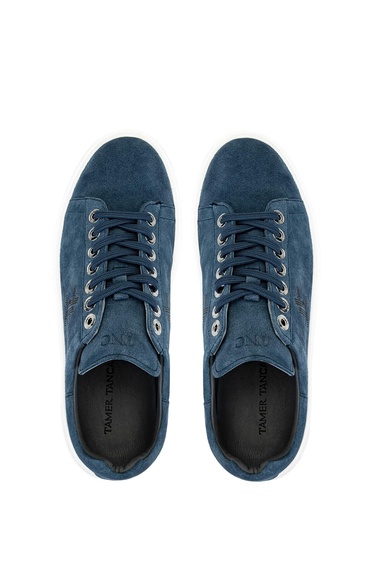  Tamer Tanca Erkek Hakiki Deri Mavi Sneakers & Spor Ayakkabı