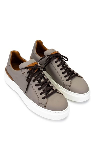  Tamer Tanca Erkek Hakiki Deri Bej Sneakers & Spor Ayakkabı