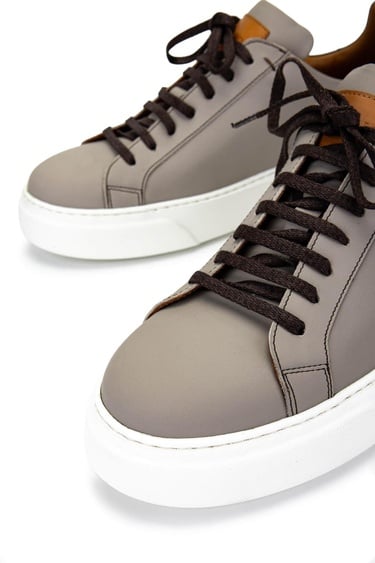  Tamer Tanca Erkek Hakiki Deri Bej Sneakers & Spor Ayakkabı