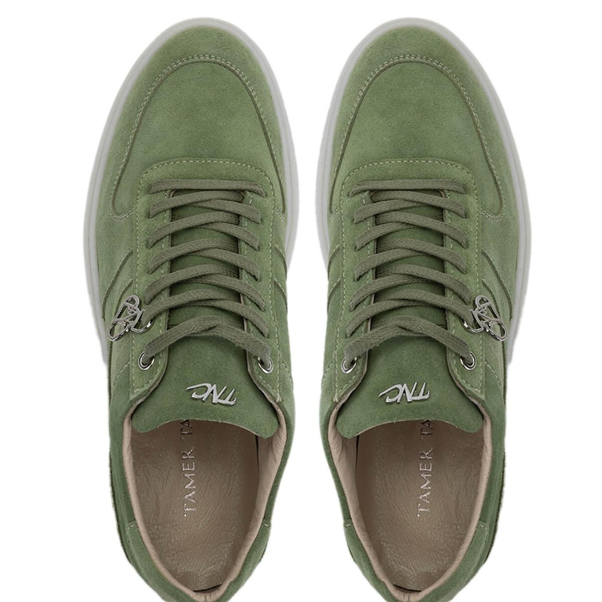 Tamer Tanca Erkek Hakiki Deri Yeşil Sneakers & Spor Ayakkabı