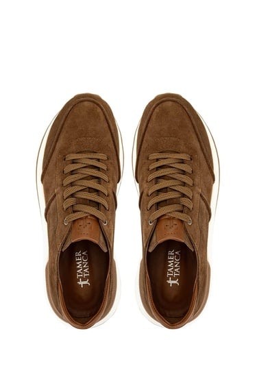 Tamer Tanca Erkek Hakiki Deri Kahverengi Sneakers & Spor Ayakkabı