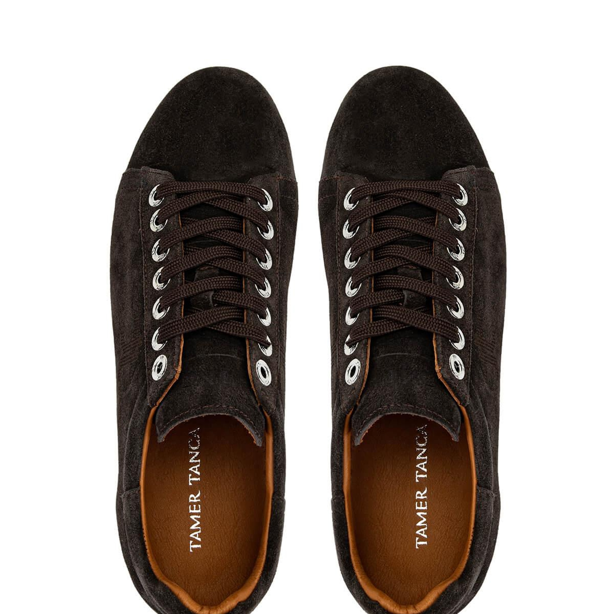 Tamer Tanca Erkek Hakiki Deri Kahverengi Süet Sneakers & Spor Ayakkabı
