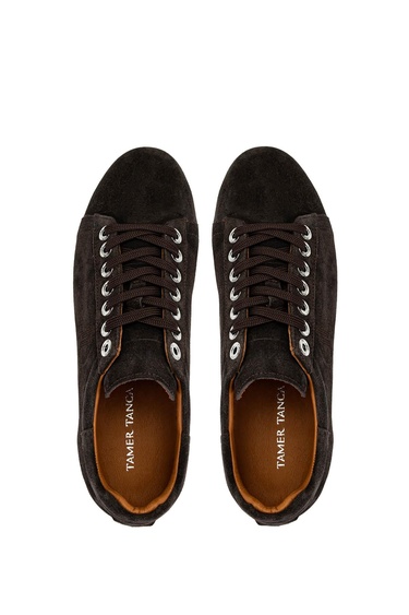  Tamer Tanca Erkek Hakiki Deri Kahverengi Süet Sneakers & Spor Ayakkabı