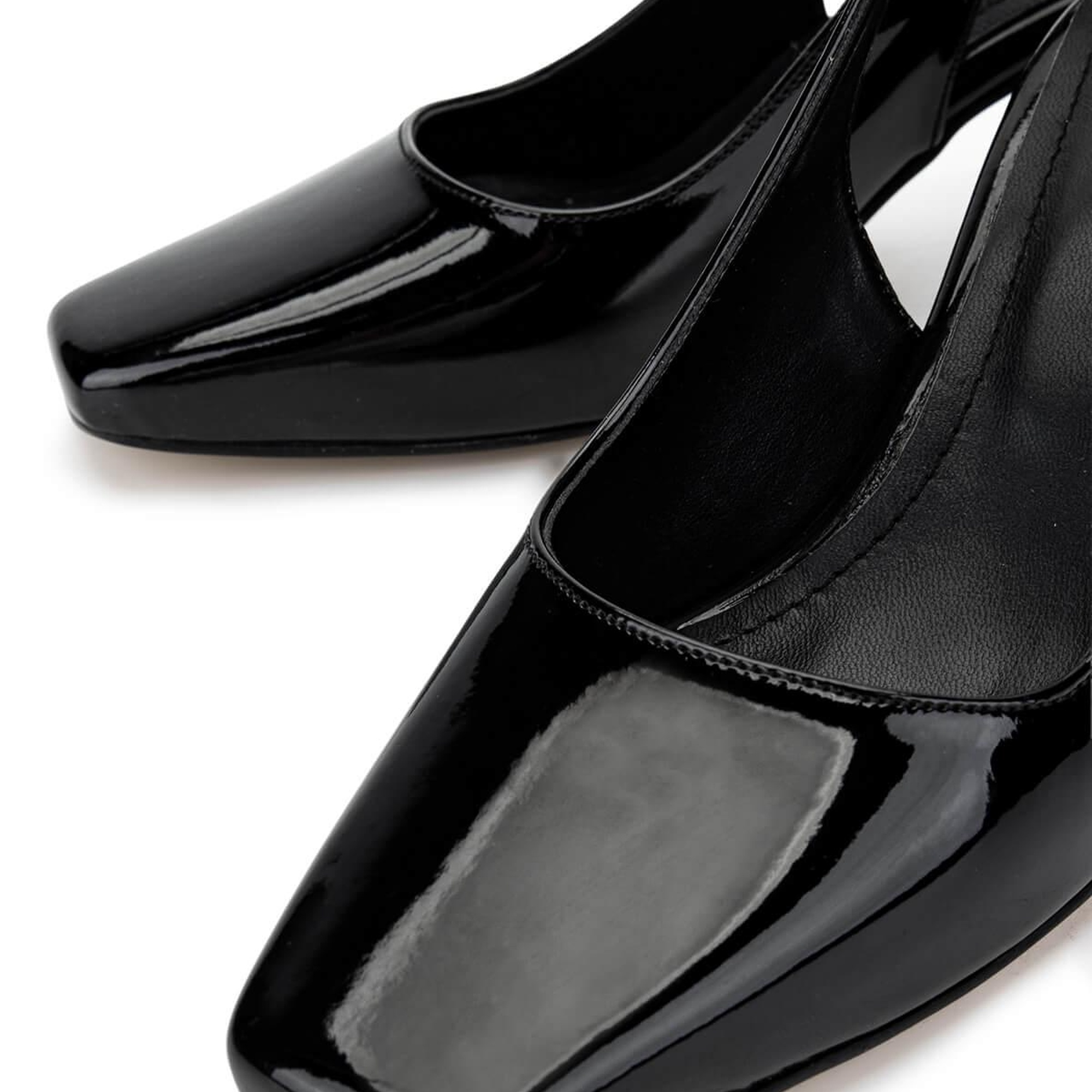 Tamer Tanca Kadın Vegan Siyah Rugan Topuklu Ayakkabı