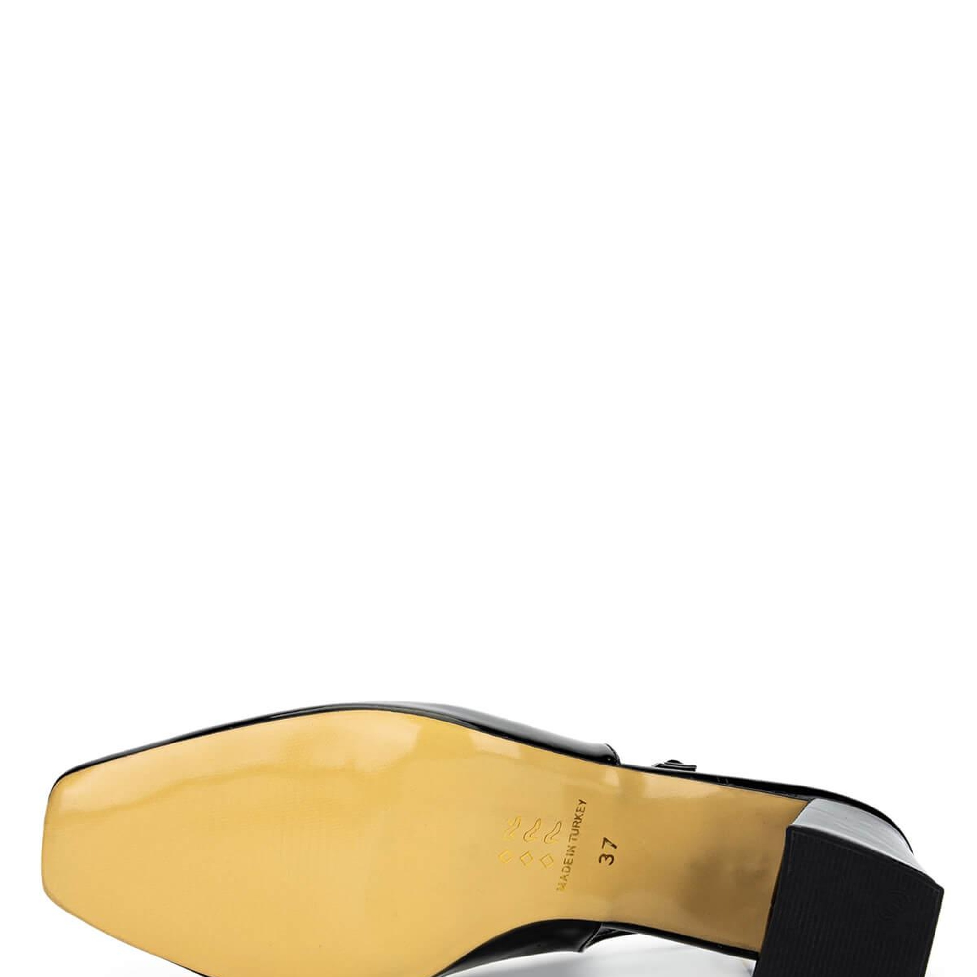 Tamer Tanca Kadın Vegan Siyah Rugan Topuklu Ayakkabı