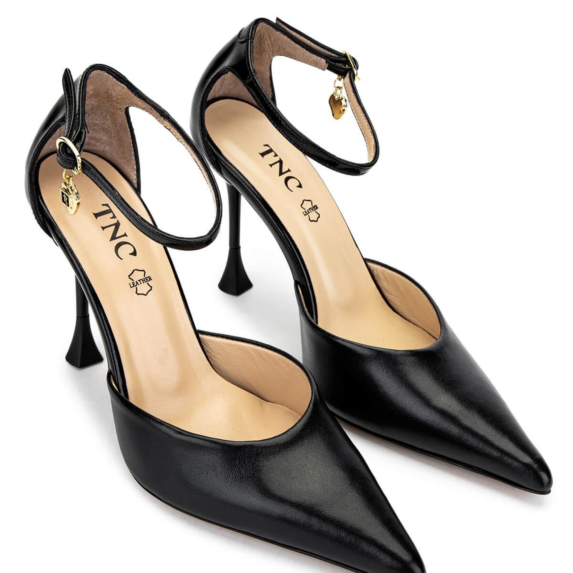 Tamer Tanca Kadın Hakiki Deri Siyah Topuklu Ayakkabı