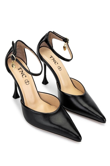  Tamer Tanca Kadın Hakiki Deri Siyah Topuklu Ayakkabı