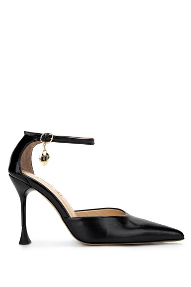  Tamer Tanca Kadın Hakiki Deri Siyah Topuklu Ayakkabı