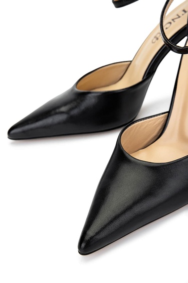  Tamer Tanca Kadın Hakiki Deri Siyah Topuklu Ayakkabı