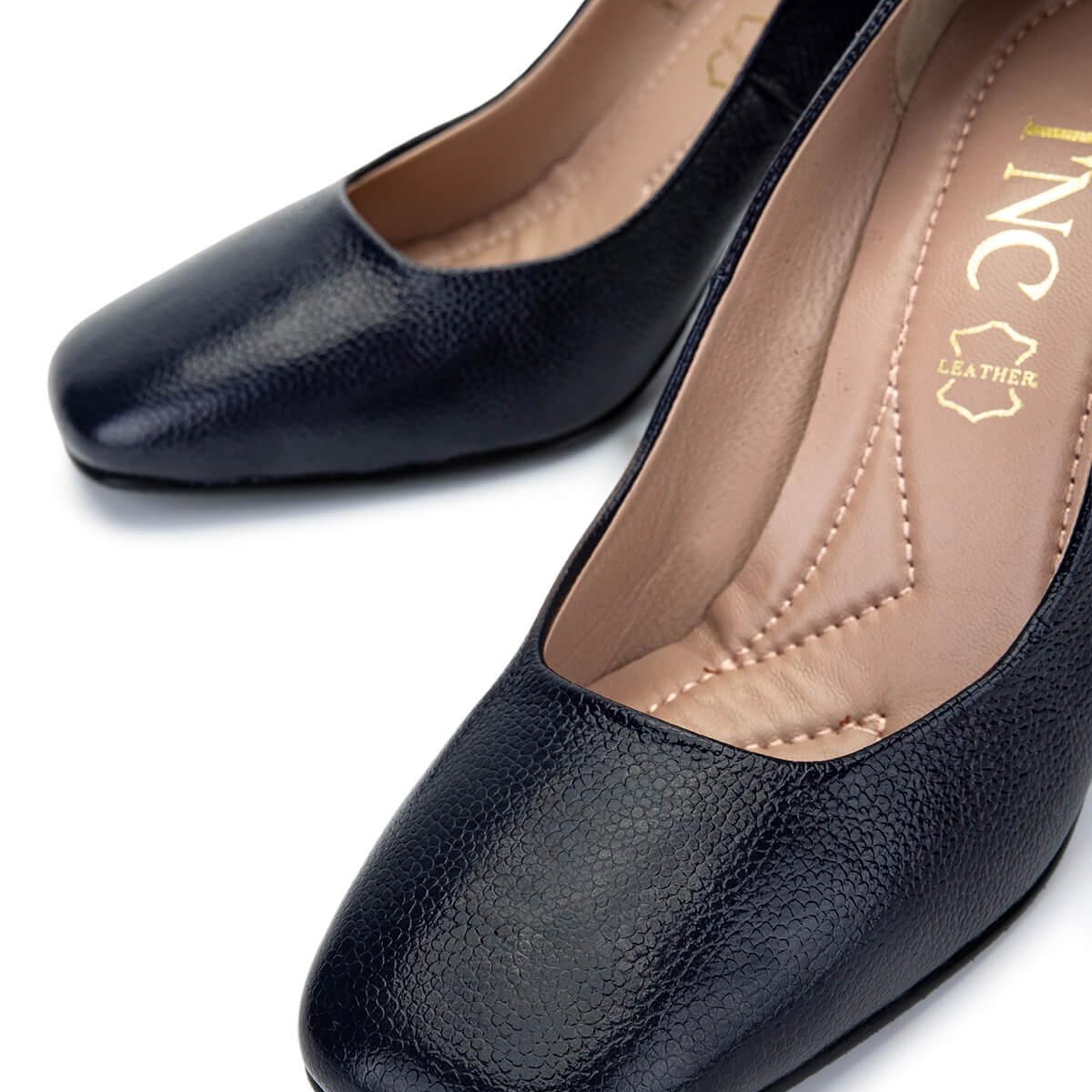 Tamer Tanca Kadın Hakiki Deri Lacivert Topuklu Ayakkabı