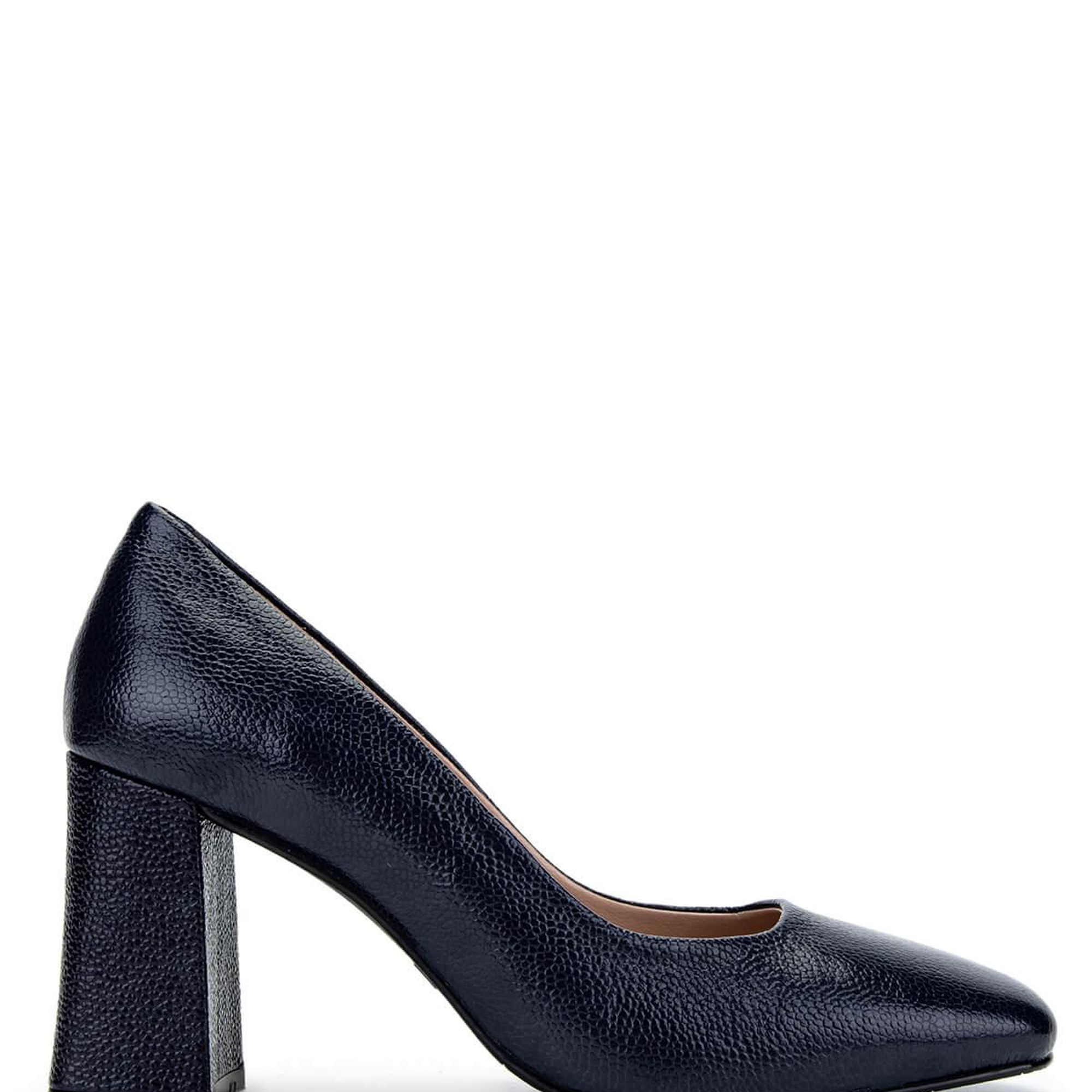 Tamer Tanca Kadın Hakiki Deri Lacivert Topuklu Ayakkabı