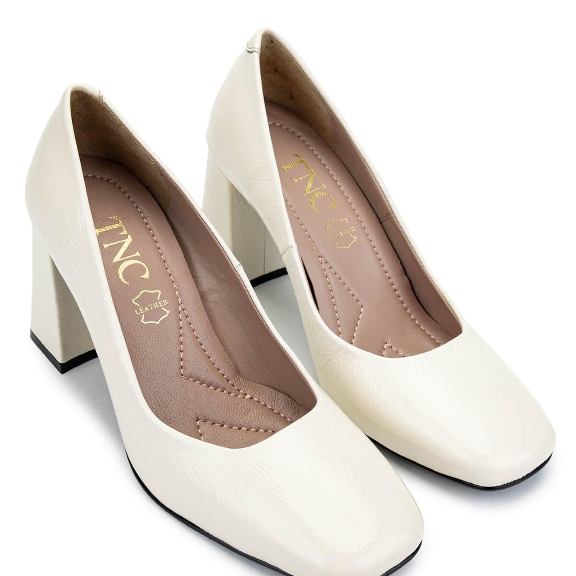 Tamer Tanca Kadın Hakiki Deri Bej Topuklu Ayakkabı