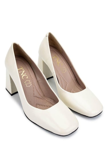  Tamer Tanca Kadın Hakiki Deri Bej Topuklu Ayakkabı