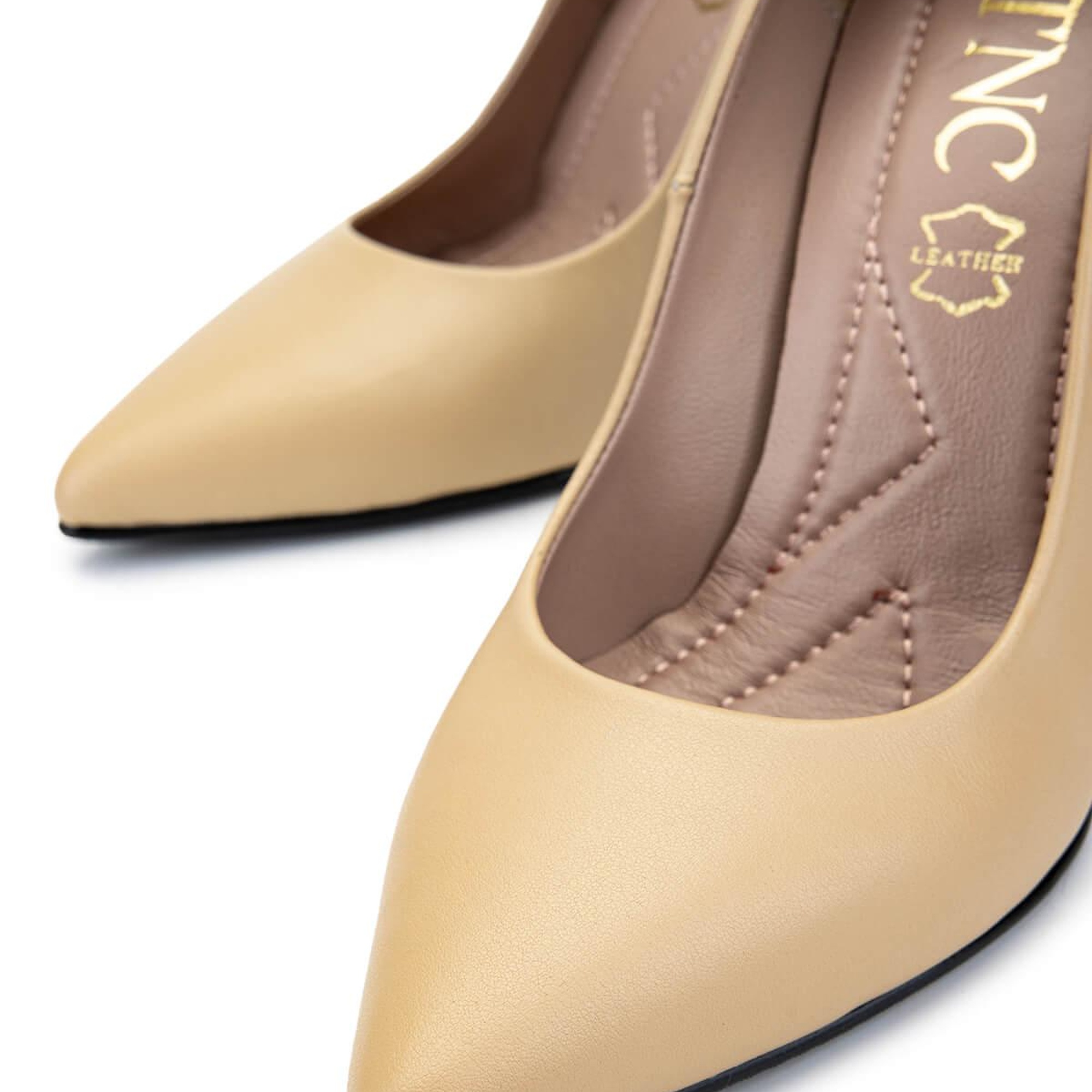 Tamer Tanca Kadın Hakiki Deri Açık Bej Topuklu Ayakkabı