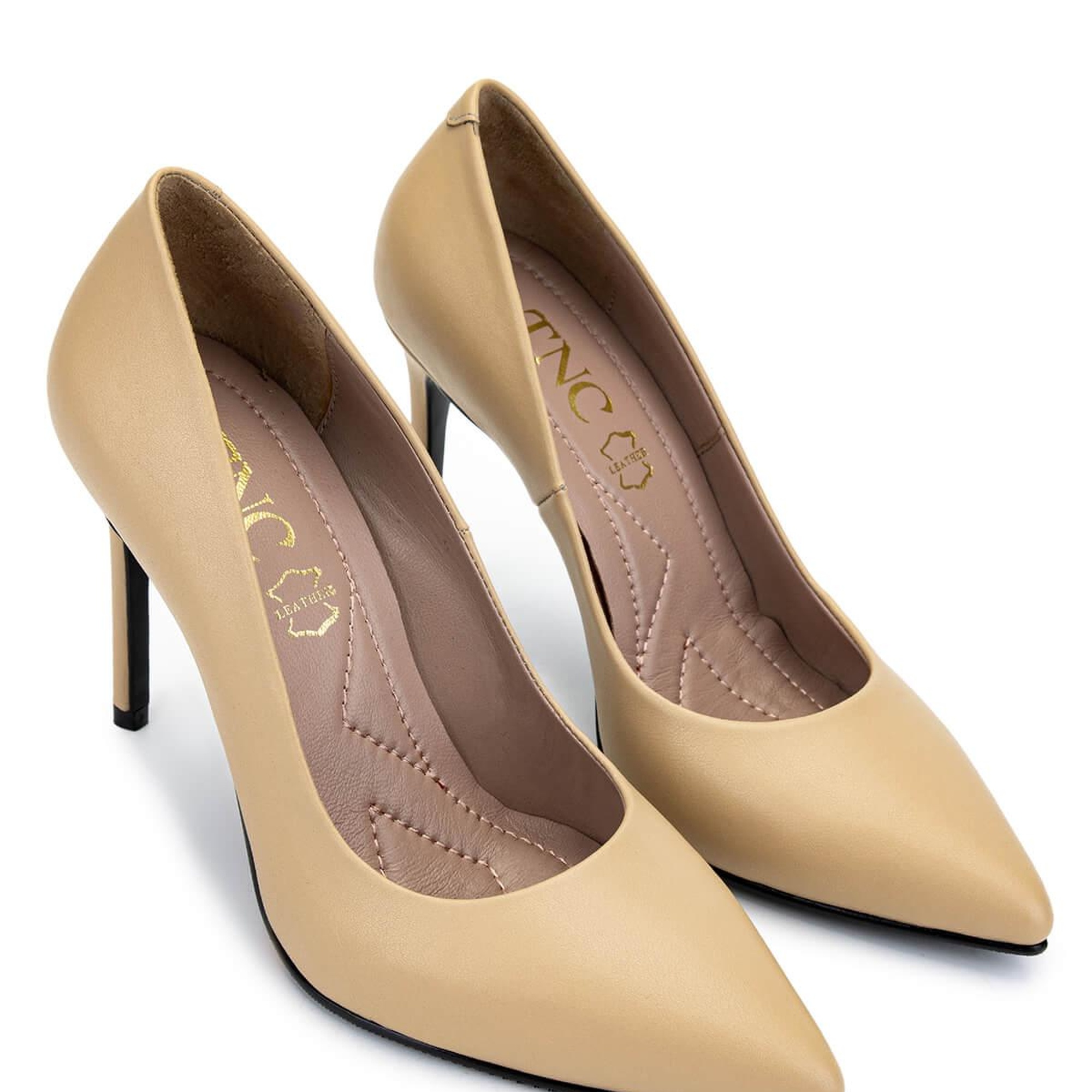 Tamer Tanca Kadın Hakiki Deri Açık Bej Topuklu Ayakkabı