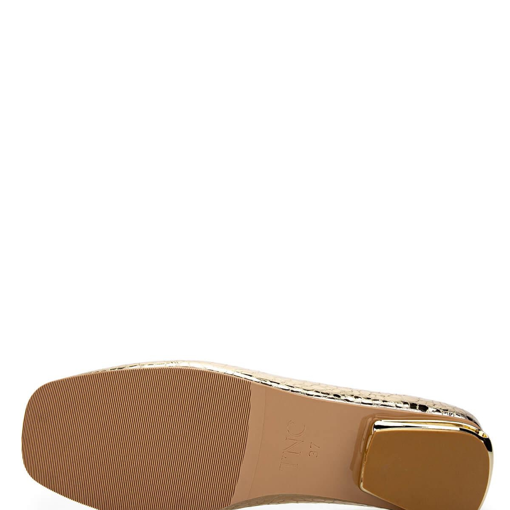 Tamer Tanca Kadın Hakiki Deri Gold Rugan Rugan Topuklu Ayakkabı