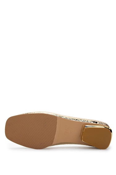  Tamer Tanca Kadın Hakiki Deri Gold Rugan Rugan Topuklu Ayakkabı