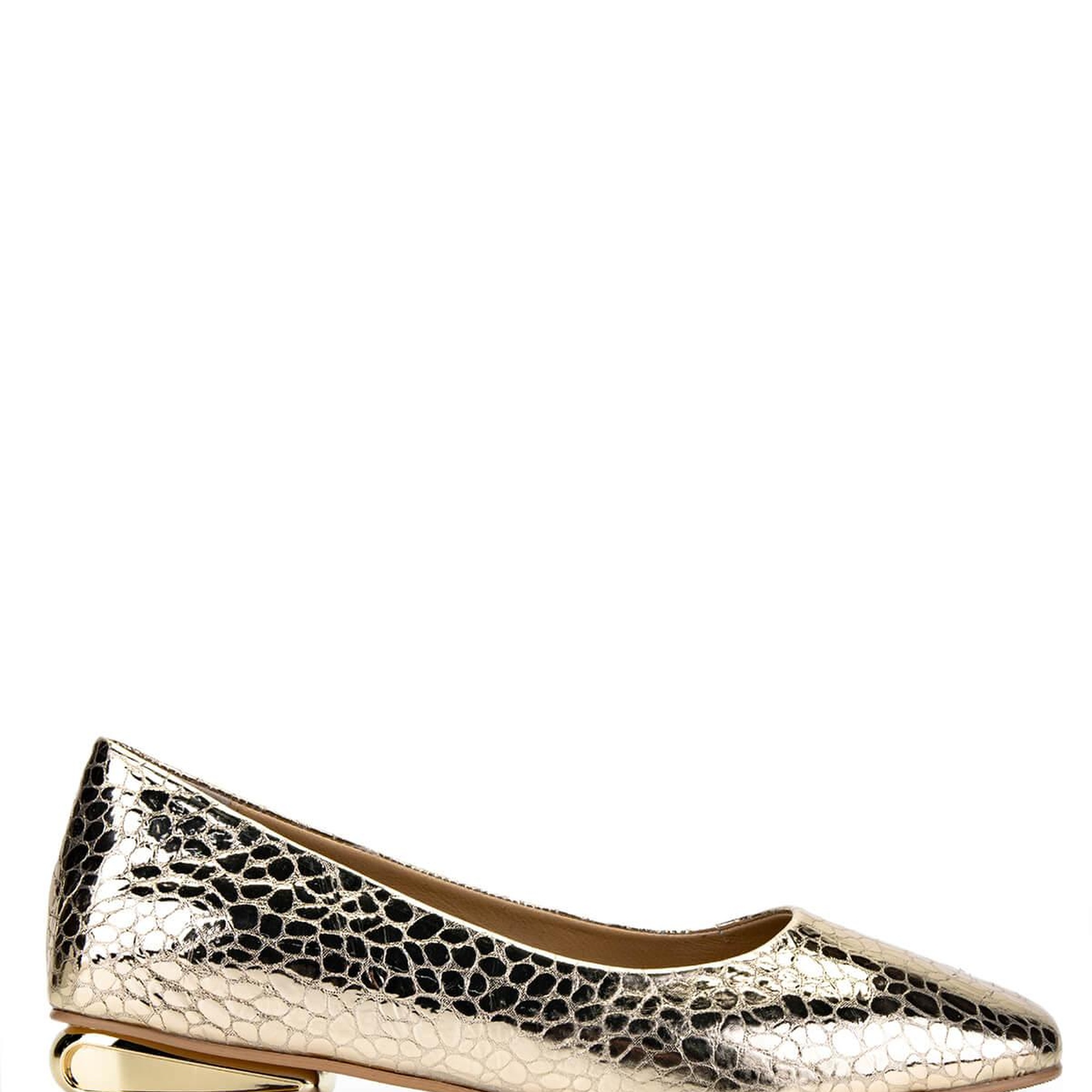 Tamer Tanca Kadın Hakiki Deri Gold Rugan Rugan Topuklu Ayakkabı