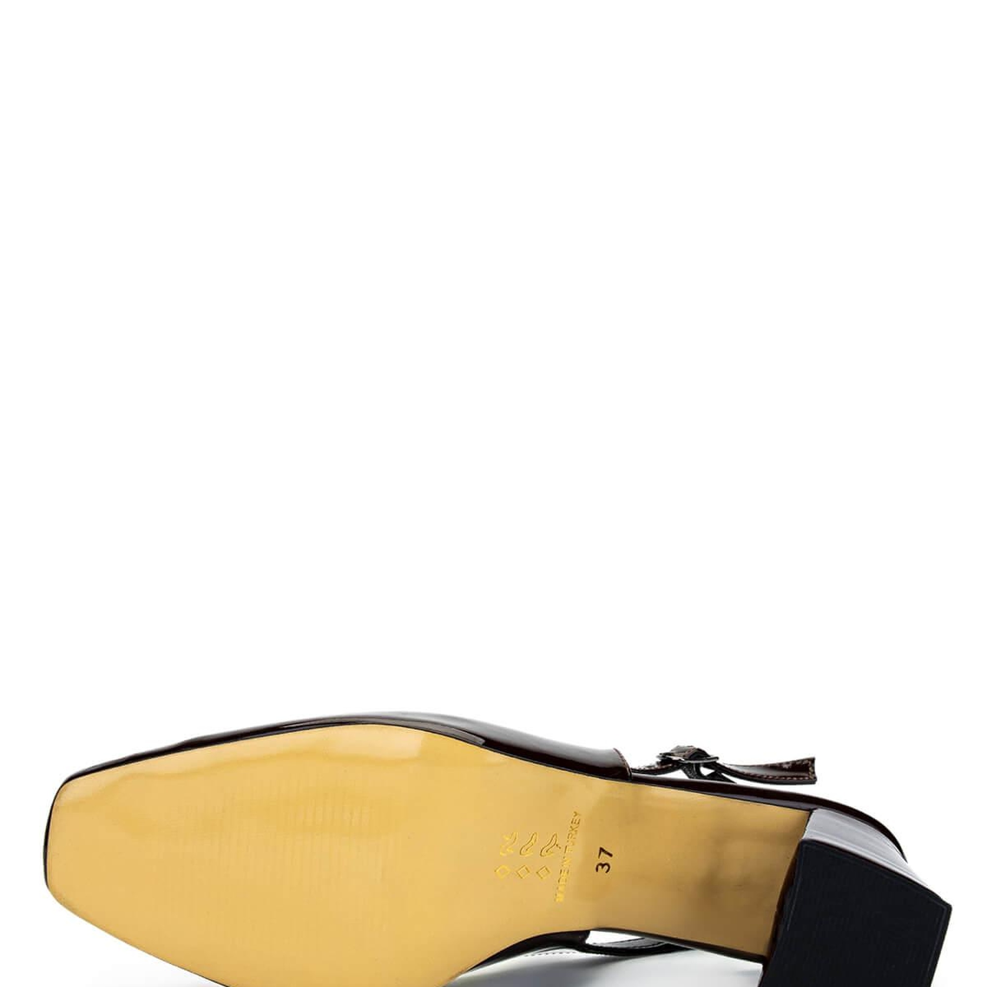 Tamer Tanca Kadın Vegan Kahverengi Rugan Topuklu Ayakkabı