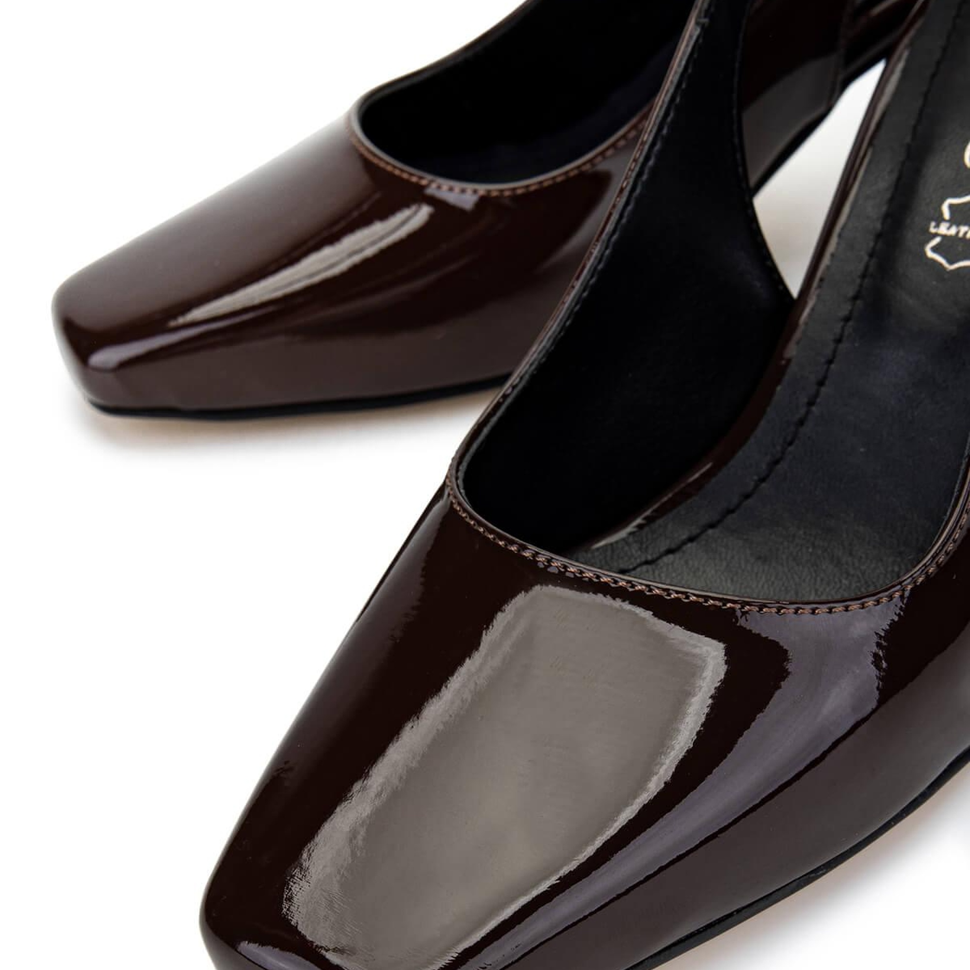 Tamer Tanca Kadın Vegan Kahverengi Rugan Topuklu Ayakkabı