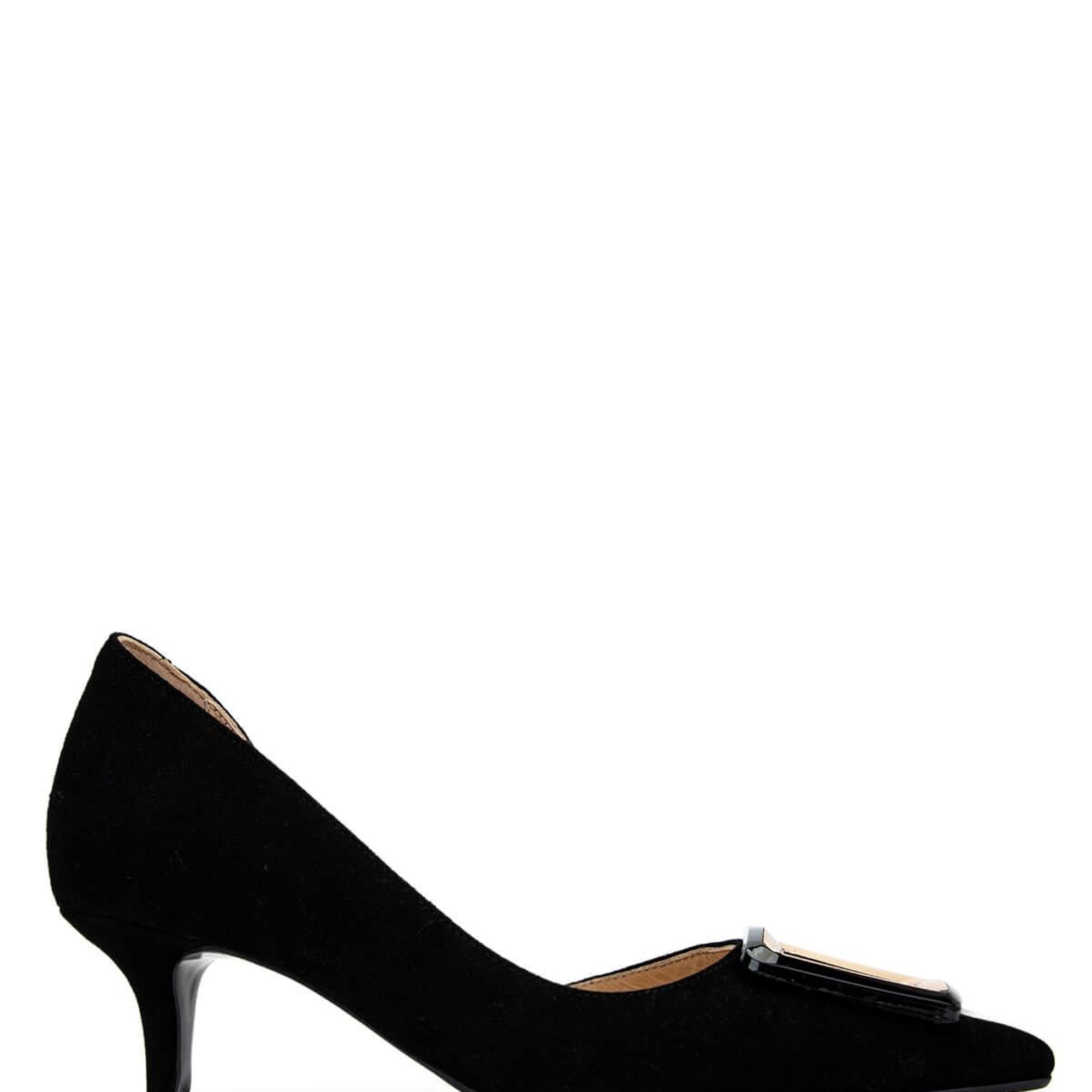 Tamer Tanca Kadın Hakiki Deri Siyah Süet Topuklu Ayakkabı