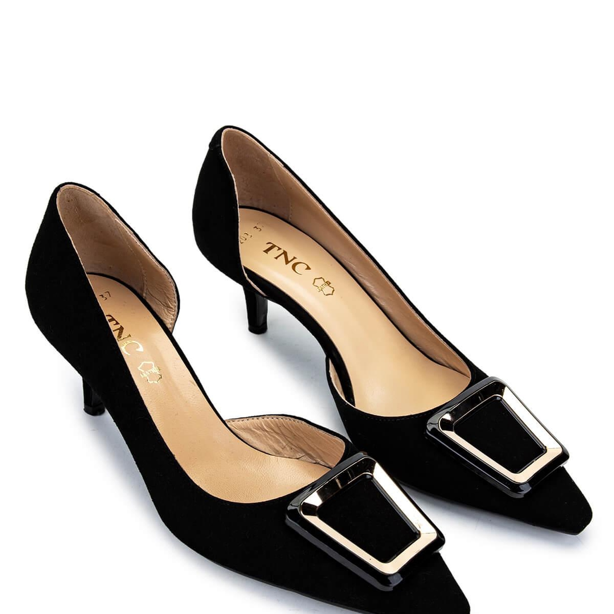 Tamer Tanca Kadın Hakiki Deri Siyah Süet Topuklu Ayakkabı