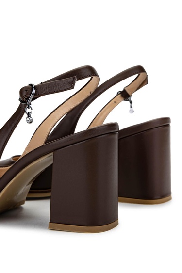  Tamer Tanca Kadın Hakiki Deri Kahverengi Topuklu Ayakkabı