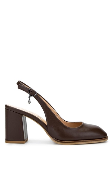  Tamer Tanca Kadın Hakiki Deri Kahverengi Topuklu Ayakkabı