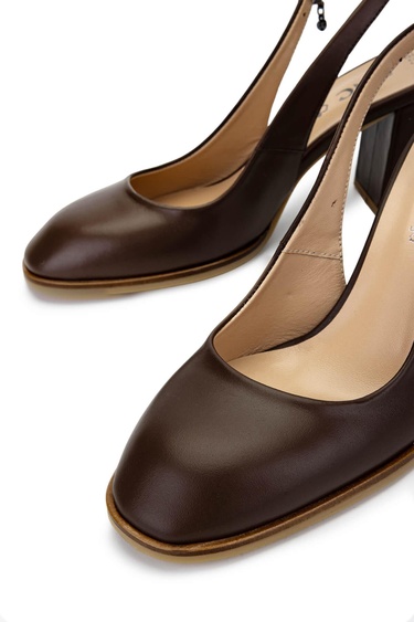  Tamer Tanca Kadın Hakiki Deri Kahverengi Topuklu Ayakkabı