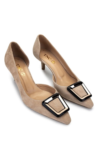  Tamer Tanca Kadın Hakiki Deri Taş Süet Topuklu Ayakkabı