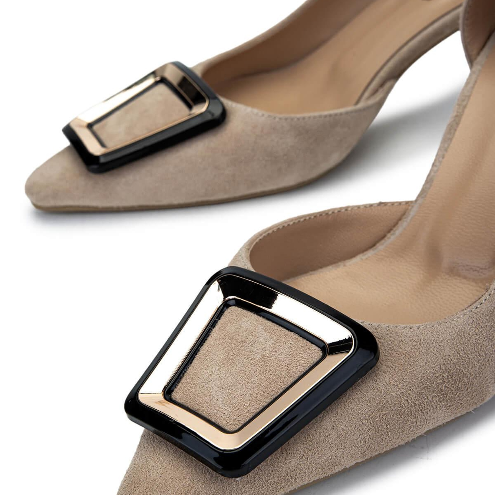 Tamer Tanca Kadın Hakiki Deri Taş Süet Topuklu Ayakkabı