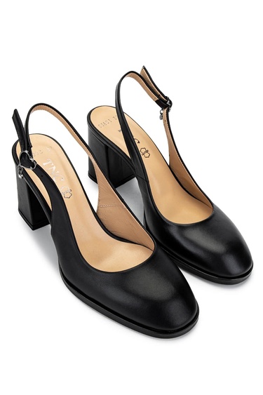  Tamer Tanca Kadın Hakiki Deri Siyah Deri Topuklu Ayakkabı