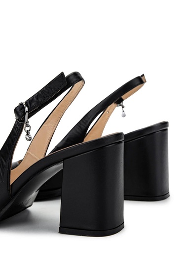  Tamer Tanca Kadın Hakiki Deri Siyah Deri Topuklu Ayakkabı