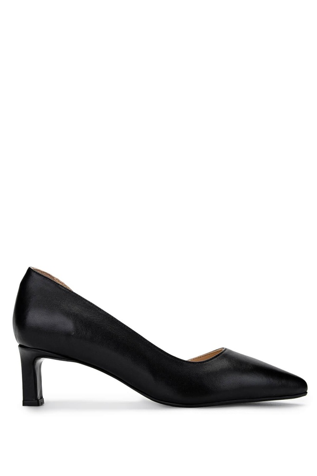  Tamer Tanca Kadın Hakiki Deri Siyah Topuklu Ayakkabı