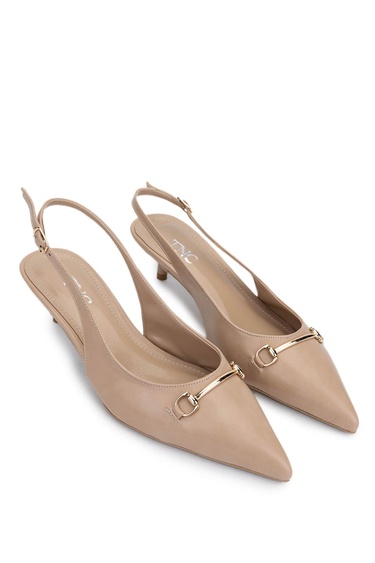  Tamer Tanca Kadın Vegan Bej Topuklu Ayakkabı