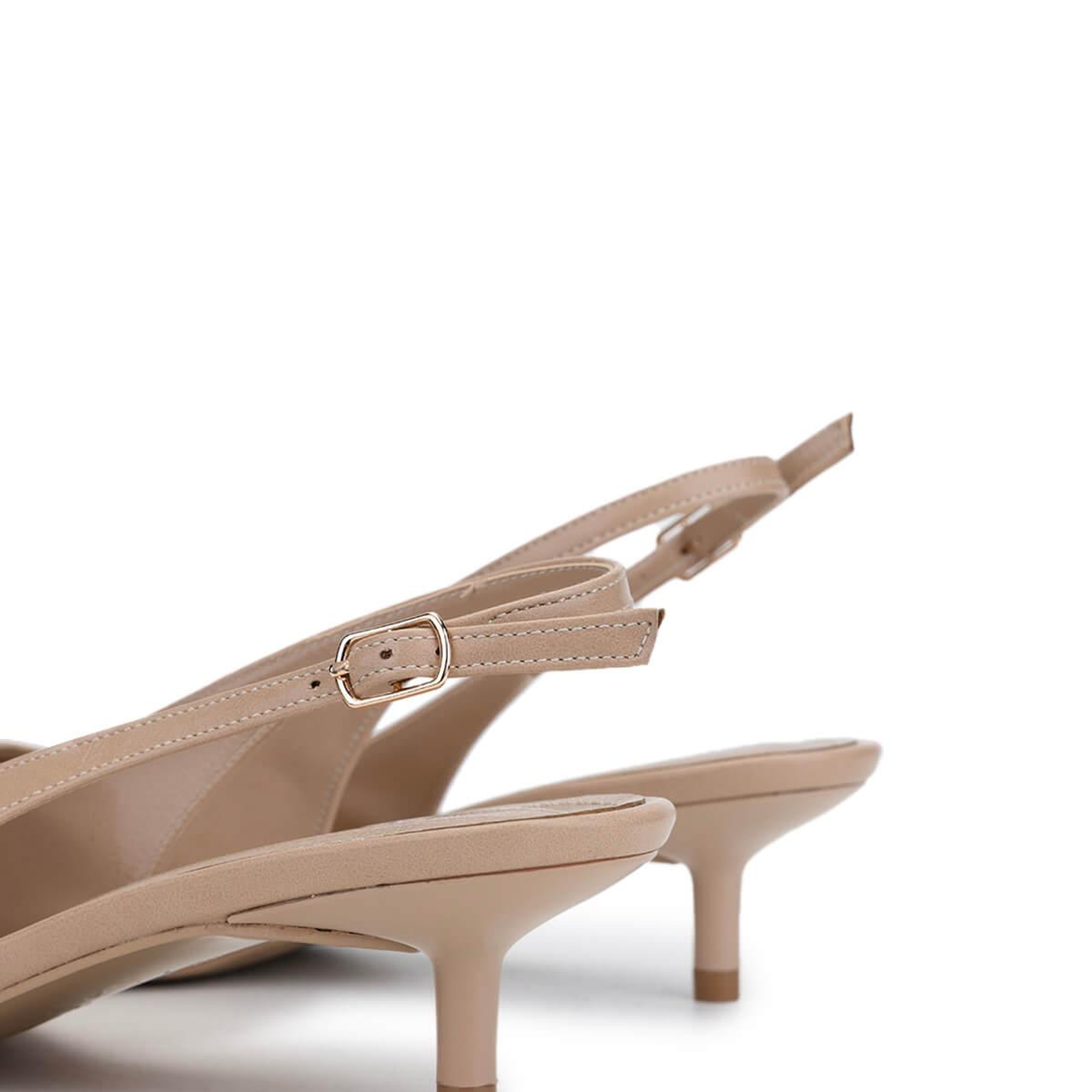 Tamer Tanca Kadın Vegan Bej Topuklu Ayakkabı