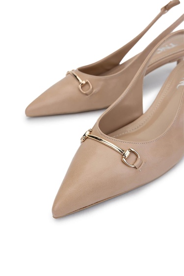  Tamer Tanca Kadın Vegan Bej Topuklu Ayakkabı