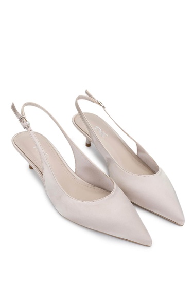  Tamer Tanca Kadın Vegan Bej Topuklu Ayakkabı