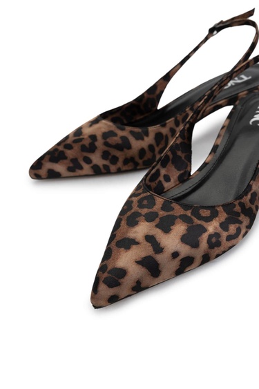  Tamer Tanca Kadın Vegan Leopar Topuklu Ayakkabı