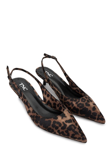  Tamer Tanca Kadın Vegan Leopar Topuklu Ayakkabı