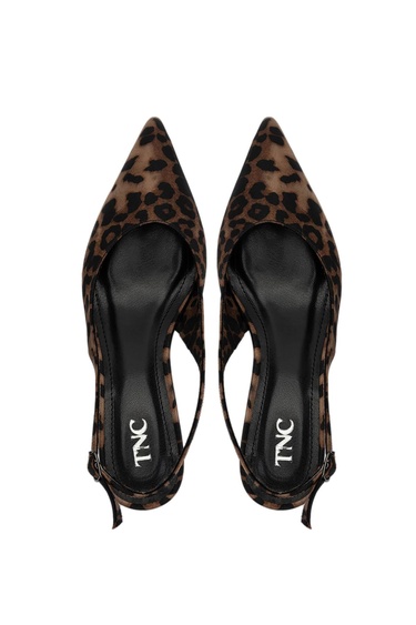  Tamer Tanca Kadın Vegan Leopar Topuklu Ayakkabı
