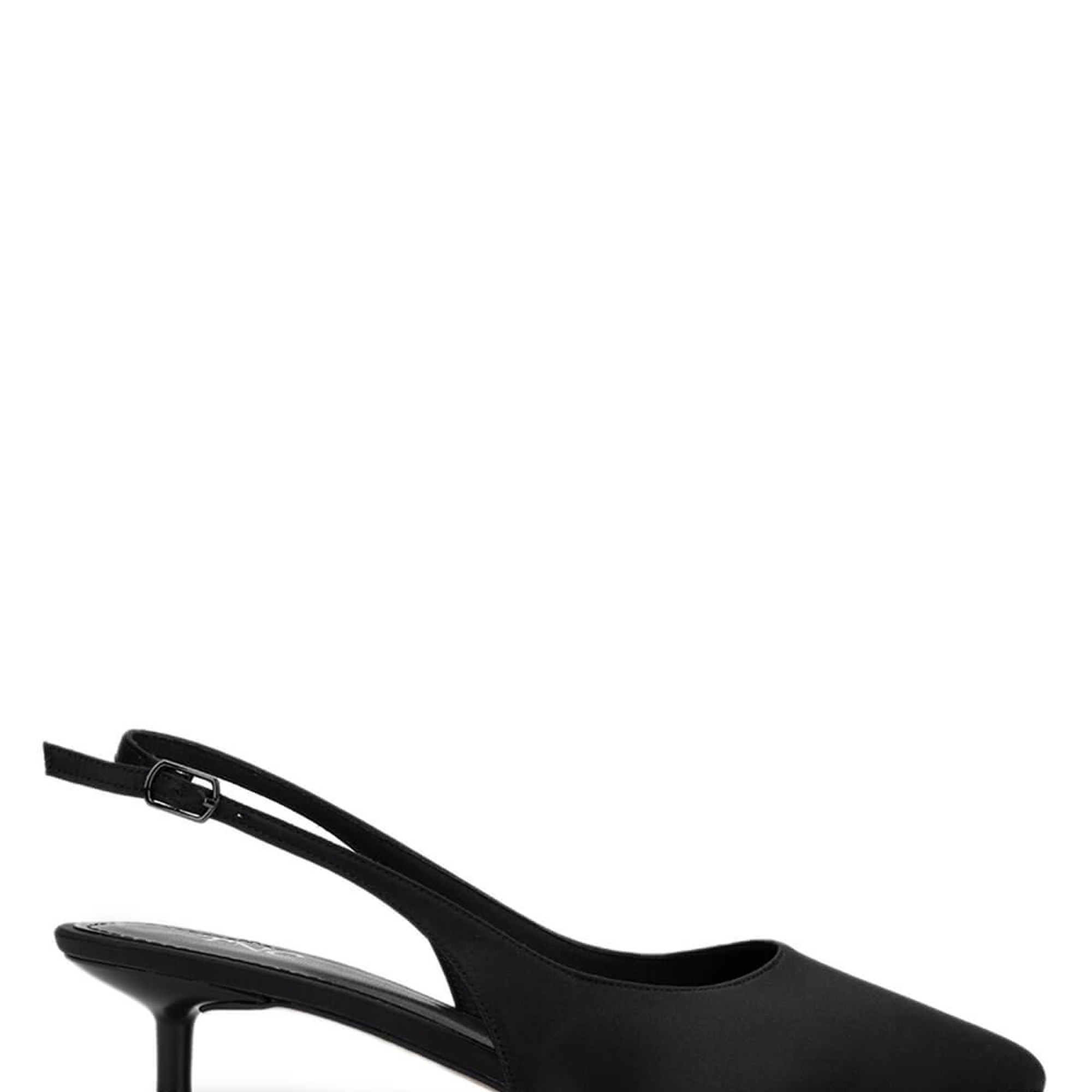 Tamer Tanca Kadın Vegan Siyah Saten Topuklu Ayakkabı