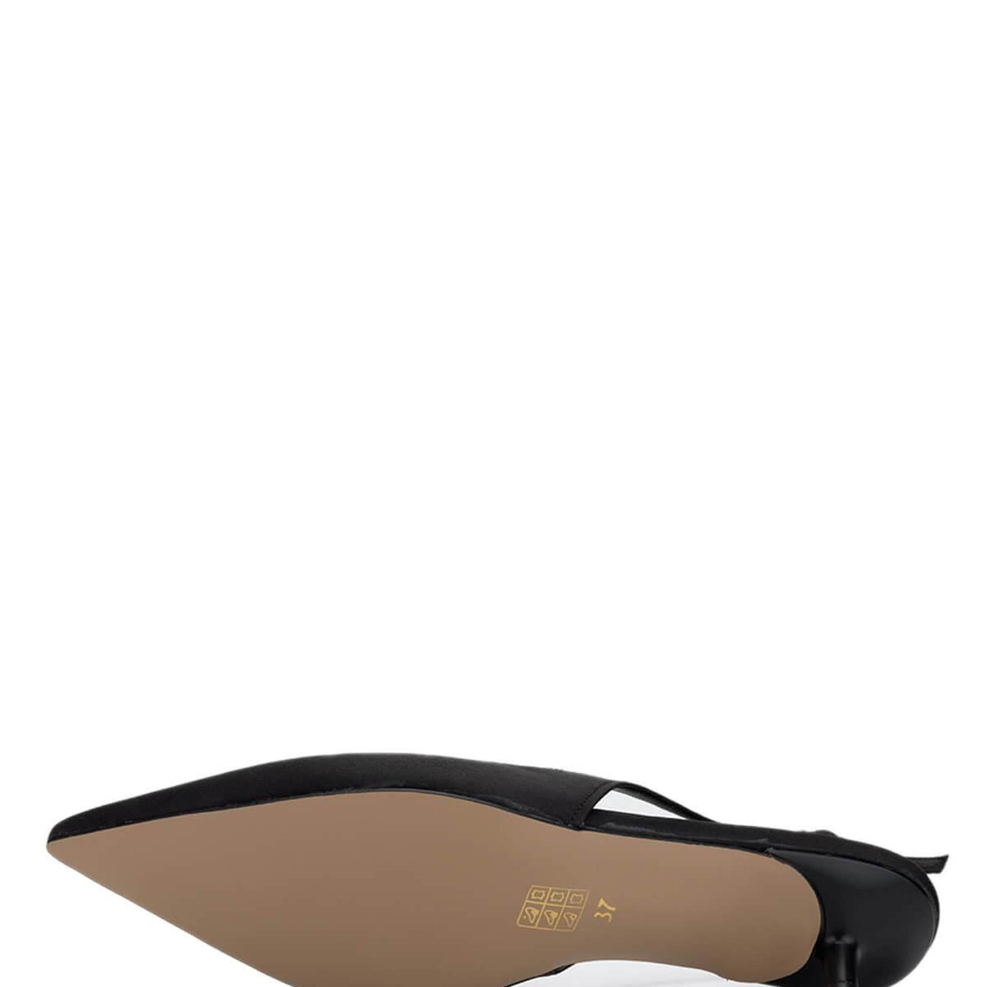 Tamer Tanca Kadın Vegan Siyah Saten Topuklu Ayakkabı