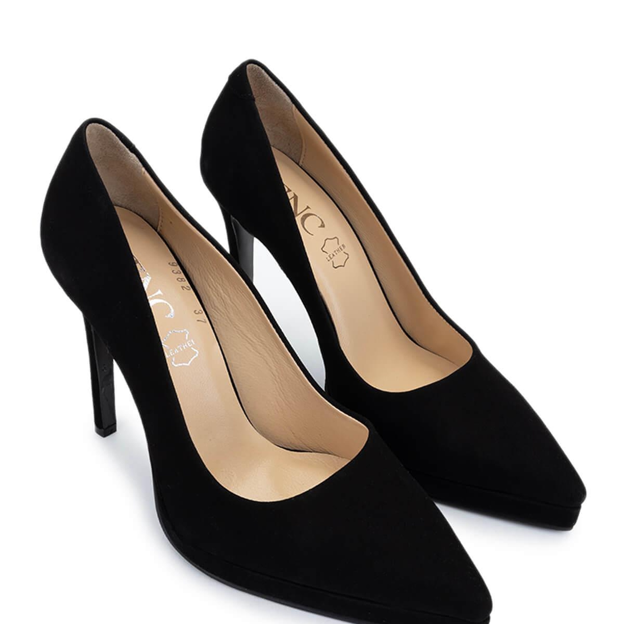 Tamer Tanca Kadın Hakiki Deri Siyah Süet Topuklu Ayakkabı