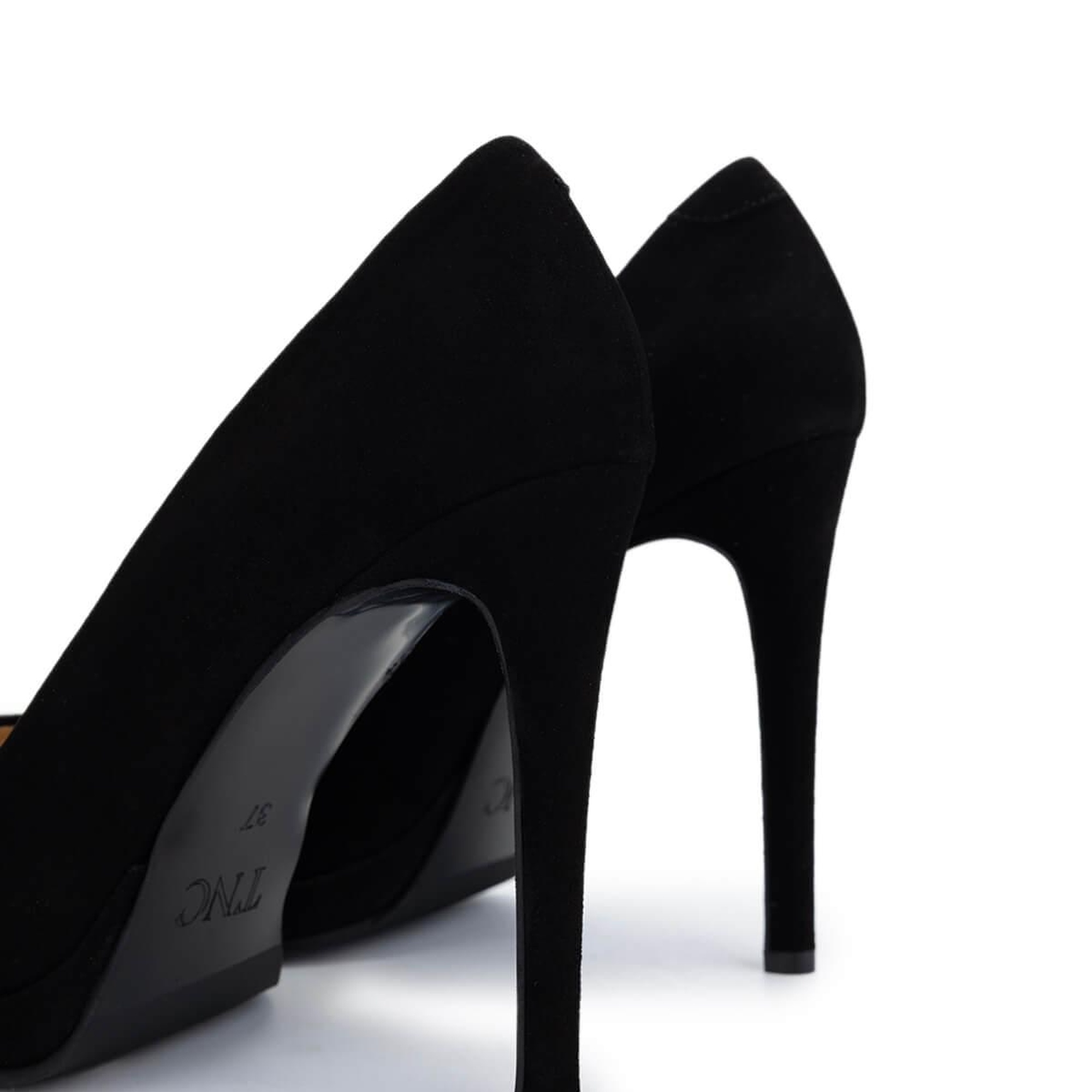 Tamer Tanca Kadın Hakiki Deri Siyah Süet Topuklu Ayakkabı